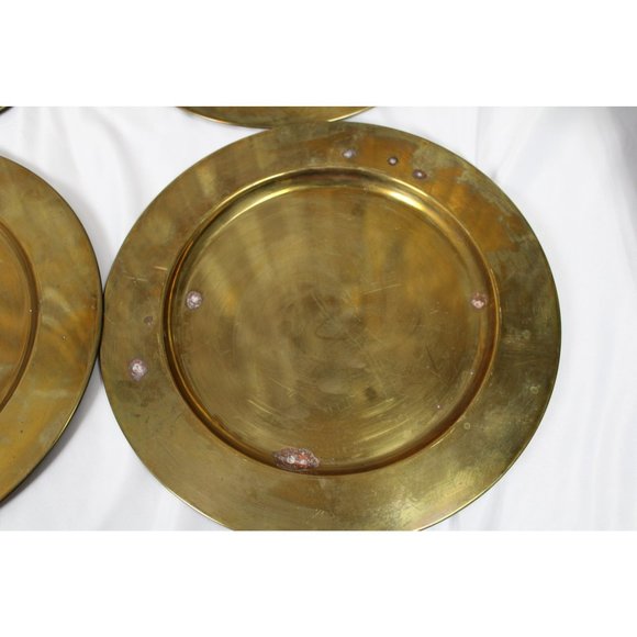 (4) Denmark Brass Chargers - Picture 3 of 16